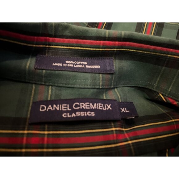 Daniel Cremieux Shirt Mens XL Used Plaid Cotton Button Down Green Red - Picture 8 of 15